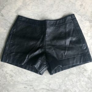 French Connection Faux Leather Shorts